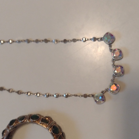 Gold and Silver Glass Stones Bracelet and Necklace Bundle - Picture 7 of 12